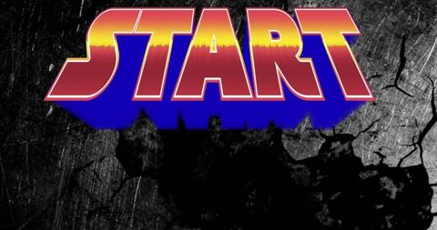 Bold START Text on Cracked Grunge Background