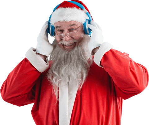 Merry Santa Listening Festive Music Transparent Background - Download Free Stock Videos Pikwizard.com