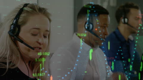 Diverse Financial Consultants Analyzing Data Insights in Modern Office