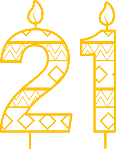 yellow 21 metallic flamed candle design on transparent background - Download Free Stock Videos Pikwizard.com