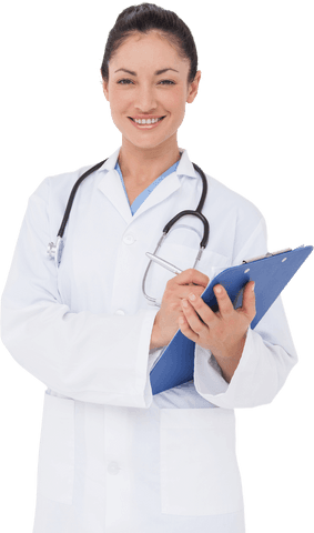 Transparent Background Doctor Writing on Clipboard Smiling - Download Free Stock Videos Pikwizard.com