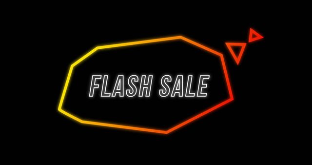 Flash Sale Neon Retro Eighties Theme on Black Background - Download Free Stock Images Pikwizard.com