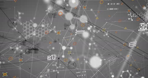 Abstract Digital Data Flow with Geometric Shapes