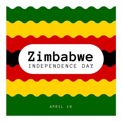 Zimbabwe Independence Day Celebration Graphic with Flag Colors - Download Free Stock Templates Pikwizard.com