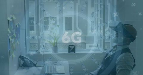 Future of connectivity: man experiencing 6g through vr