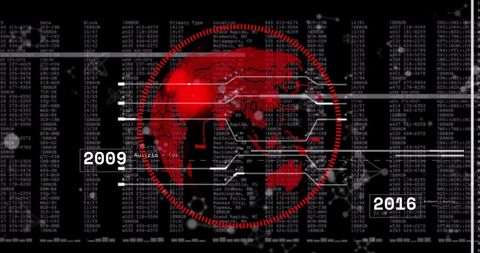 Global Digital Data Processing Visualization on Black Background - Download Free Stock Images Pikwizard.com