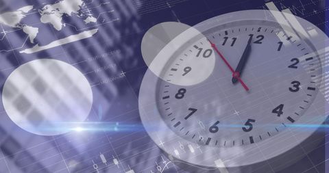 global finance concepts with clock and data graphics - Download Free Stock Images Pikwizard.com