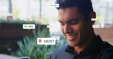 Man Engaging with Social Media Notifications on Smartwatch Outdoors - Download Free Stock Images Pikwizard.com