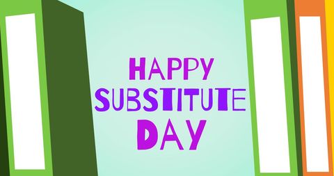 Happy Substitute Day Celebration with Books Illustration - Download Free Stock Images Pikwizard.com