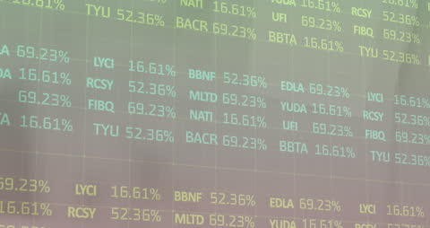 Dynamic Financial Data Grid Showing Stock Market Percentages