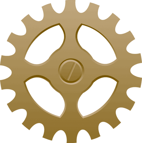 3d gold gear with curved spokes and screw head on transparent - Download Free Stock Videos Pikwizard.com