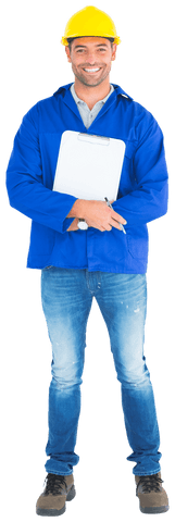 seamless manual worker holding clipboard with smile - Download Free Stock Videos Pikwizard.com