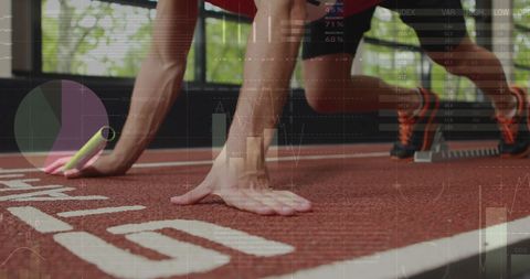Caucasian Male Runner with Digital Data Overlay - Download Free Stock Images Pikwizard.com