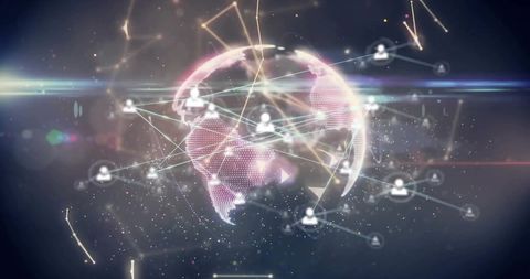 Digital Networking Across Global Sphere - Download Free Stock Images Pikwizard.com