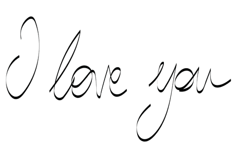 I love you text black on transparent background illustration