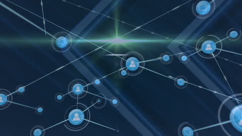 Digital Connectivity Network with Interconnected Icons