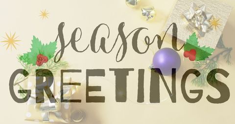 elegant season's greetings overlaid on christmas decorations - Download Free Stock Images Pikwizard.com