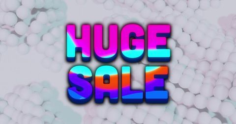 Colorful Huge Sale Text on Abstract Background