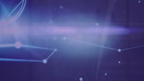 Abstract Network Lines and Light Trails on Gradient Blue Background