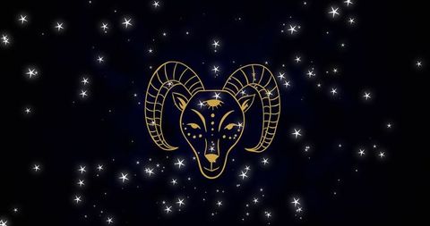 Capricorn zodiac sign with glowing celestial background