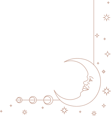 Elegant crescent moon and stars vector on transparent background