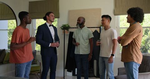 Friends Gathering for a Celebration Toasting Together