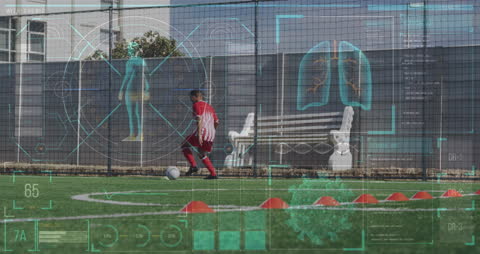 Digital Interface Analyzing Young Footballer's Training on Field
