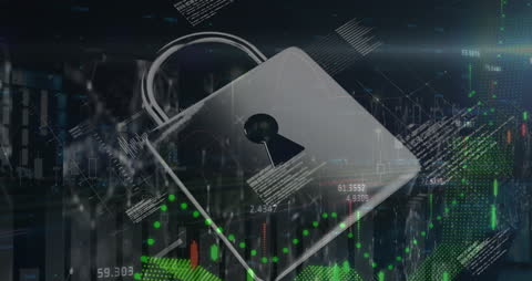 Financial Data Security with Digital Lock Concept Illustration