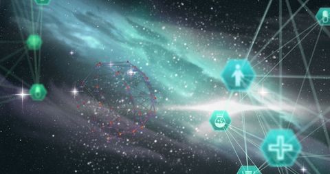 digital connections in space-themed interface design - Download Free Stock Images Pikwizard.com