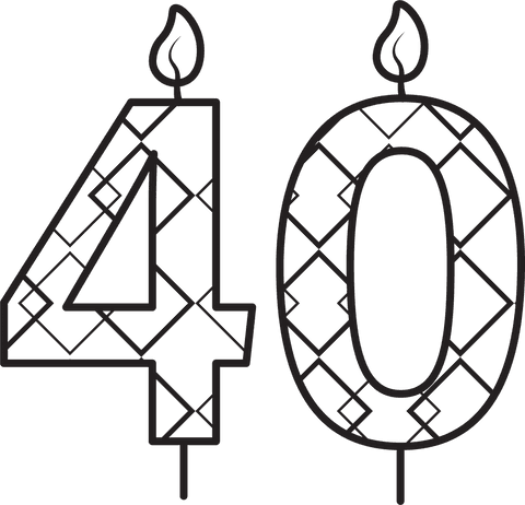 Number Forty with Candles on Transparent Background - Download Free Stock Videos Pikwizard.com