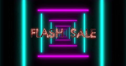 Bright Neon Flash Sale Digital Tunnel Banner