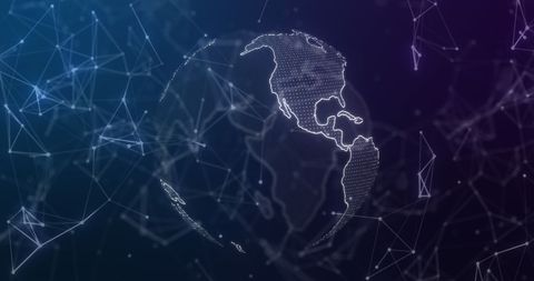 Digital Global Network with Connected Dots on Dark Background - Download Free Stock Images Pikwizard.com