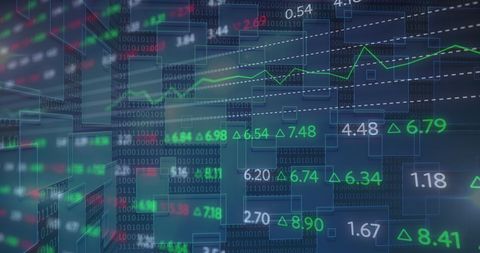 Digital Financial Stock Exchange Data and Green Ascending Graph - Download Free Stock Images Pikwizard.com