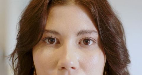 Close-Up of a Woman's Face Highlighting Skin Texture