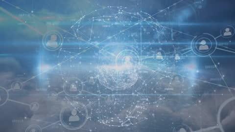 Global Networking with Digital Connections and Earth Background