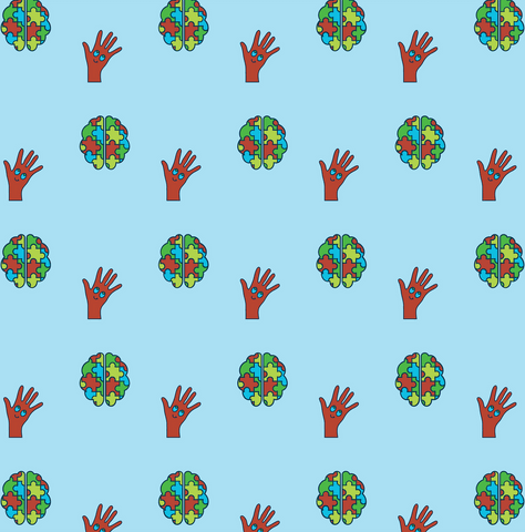 colorful brain hand pattern on transparent blue background - Download Free Stock Videos Pikwizard.com