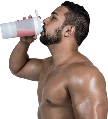strong muscular man drinking protein shake transparent background - Download Free Stock Videos Pikwizard.com