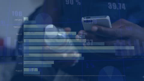 Analyzing Financial Data on Smartphone Background