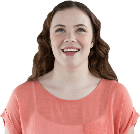transparent background smiling woman looking up joyfully - Download Free Stock Videos Pikwizard.com