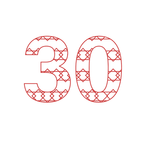 Red Patterned Number 30 Illustration on Transparent Background - Download Free Stock Videos Pikwizard.com