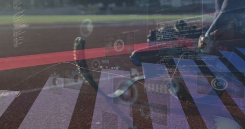 Disabled Athlete and Statistics Interface on Racing Track