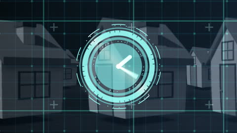 Real Estate Development Concept with Clock Animation