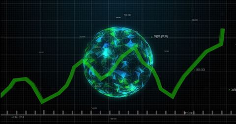 Futuristic Digital Interface with Green Global Data Visualization - Download Free Stock Images Pikwizard.com
