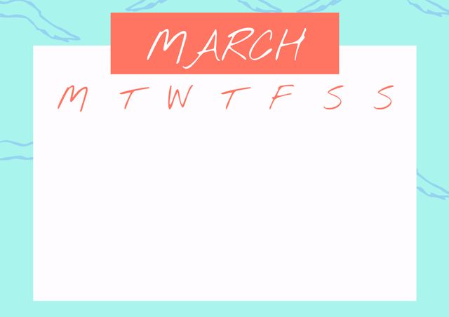 Minimalist March Calendar Template with Pastel Colors - Download Free Stock Videos Pikwizard.com