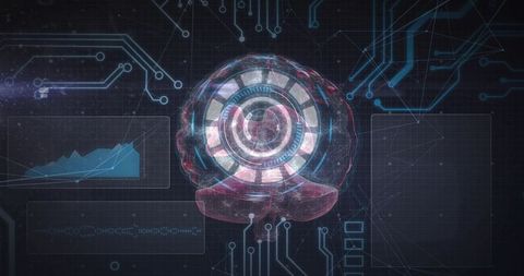 Futuristic 3D Holographic Brain Interface and Network Circuit