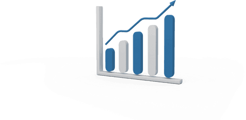 Transparent Bar Graph Illustrating Growing Financial Success Concept