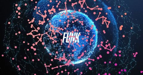 Futuristic Digital Globe Connected by Pink Nodes and Lines in Dark Space