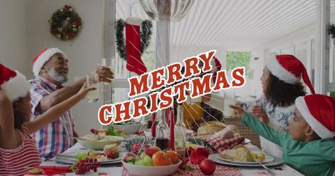 Festive Family Celebrating Christmas with Holiday Cheer