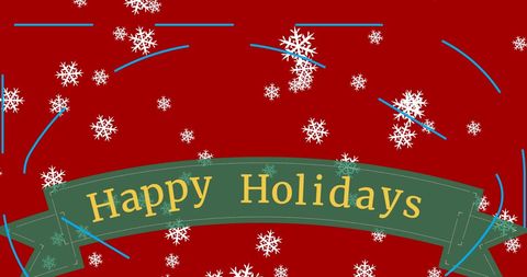 Festive Holiday Banner with Falling Snowflakes