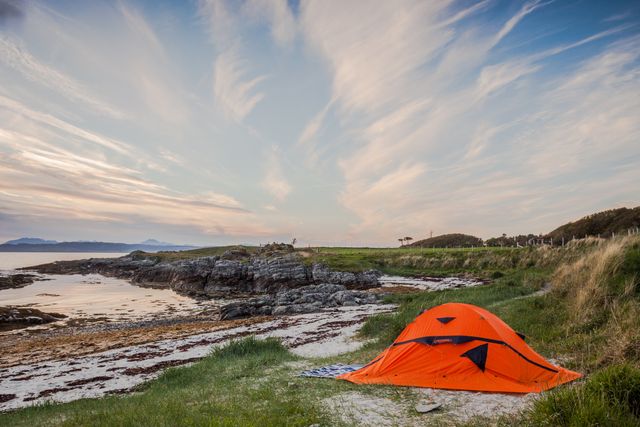 Orange Camping Tent Near Body of Water during Daytime - Download Free Stock Photos Pikwizard.com